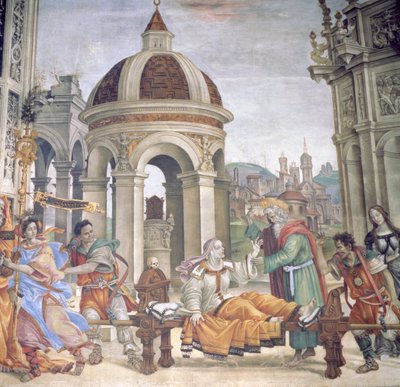 De opwekking van Drusiana, uit de Strozzi-kapel, 1502 door Filippino Lippi